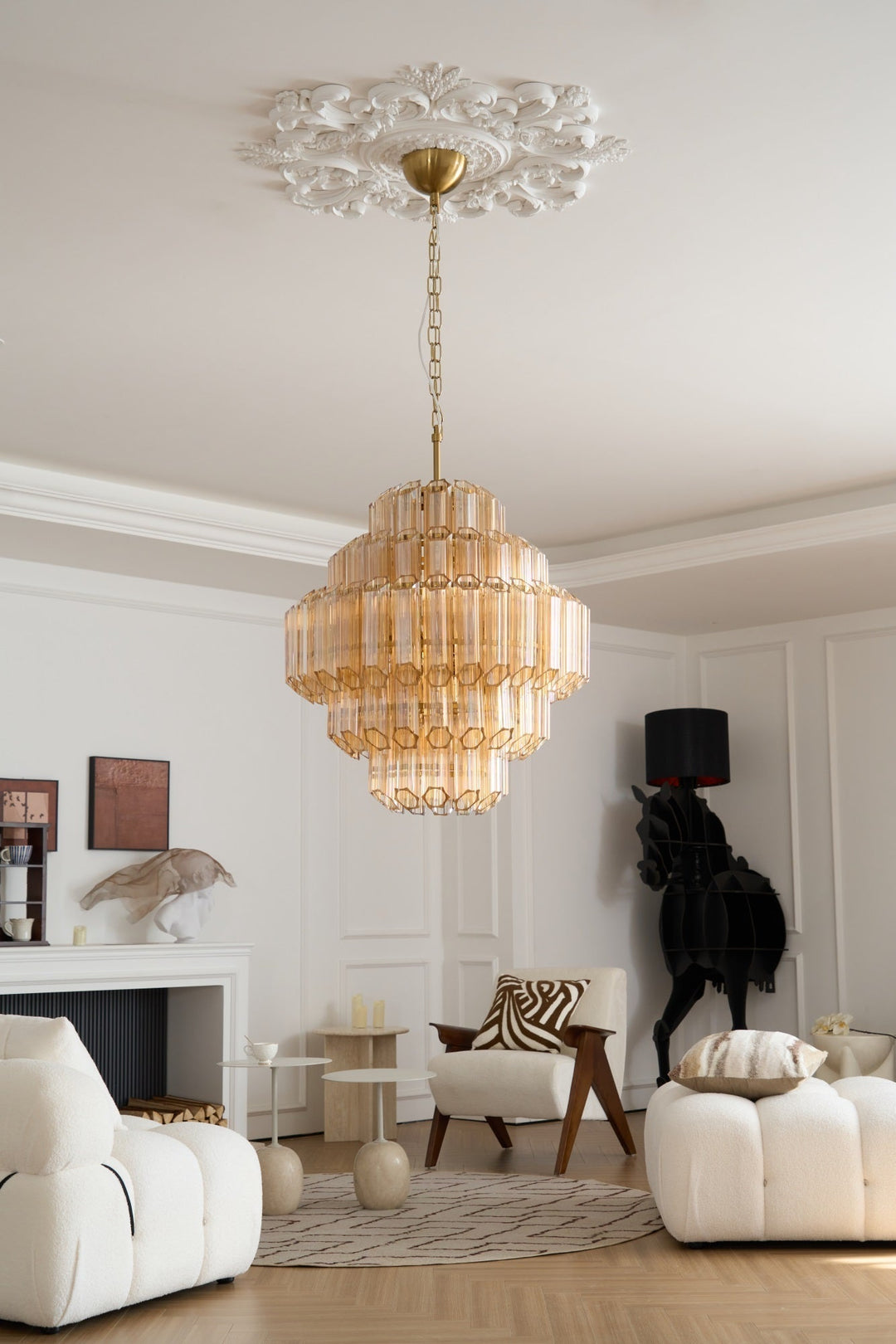Aurora Chandelier Aurum Cascade en Verre de Murano - Neutralighting