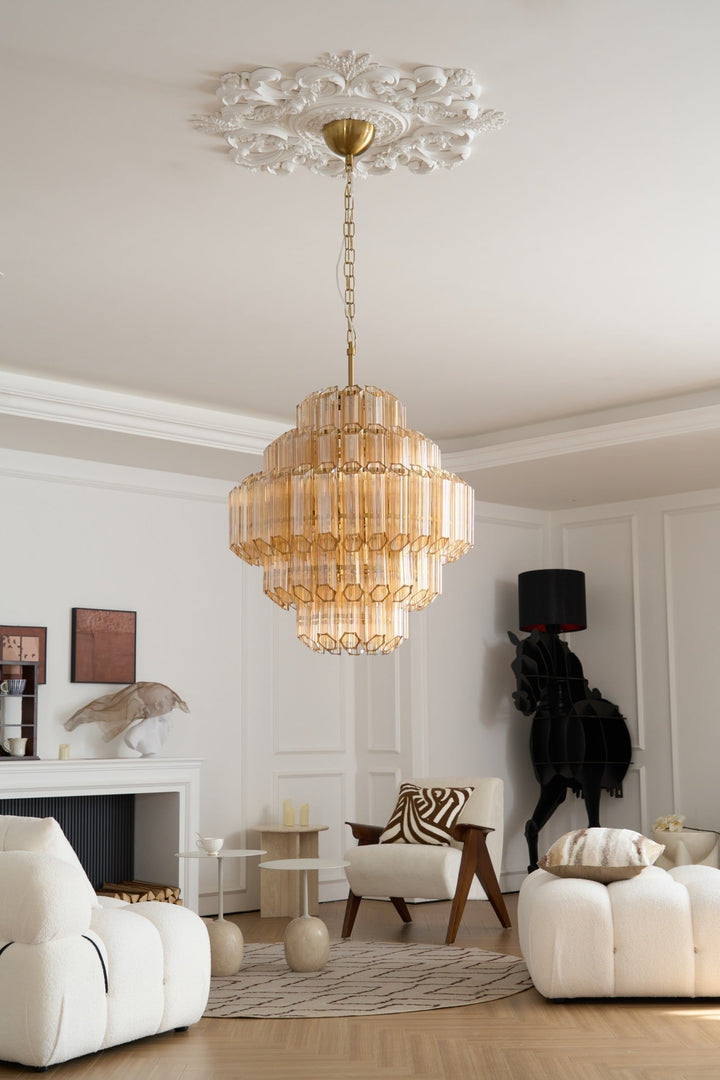 Aurora Chandelier Aurum Cascade en Verre de Murano - Neutralighting