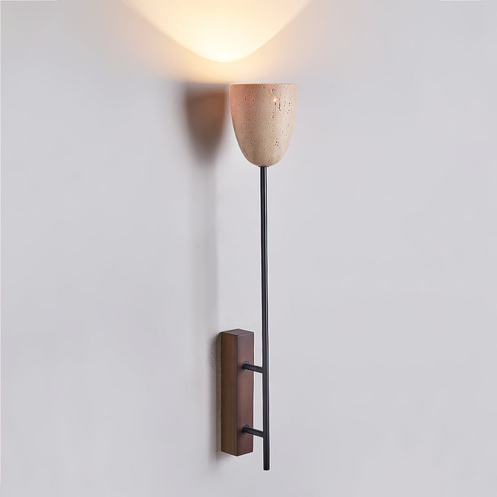 Kvennuvyo Moderne Minimaliste Noyer Métal Bois Applique Murale - Neutralighting