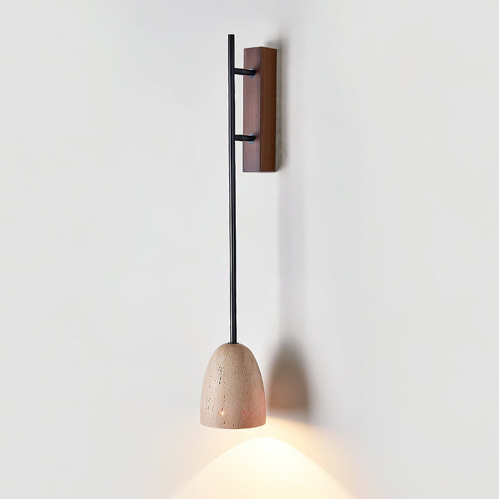 Kvennuvyo Moderne Minimaliste Noyer Métal Bois Applique Murale - Neutralighting