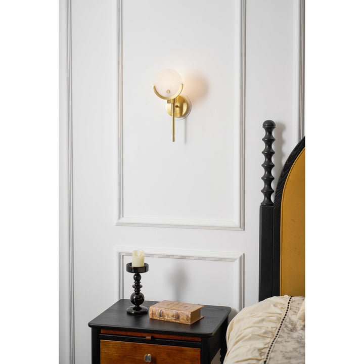 Ljomuvyo Moderne Minimaliste Laiton Albâtre Applique Murale - Neutralighting