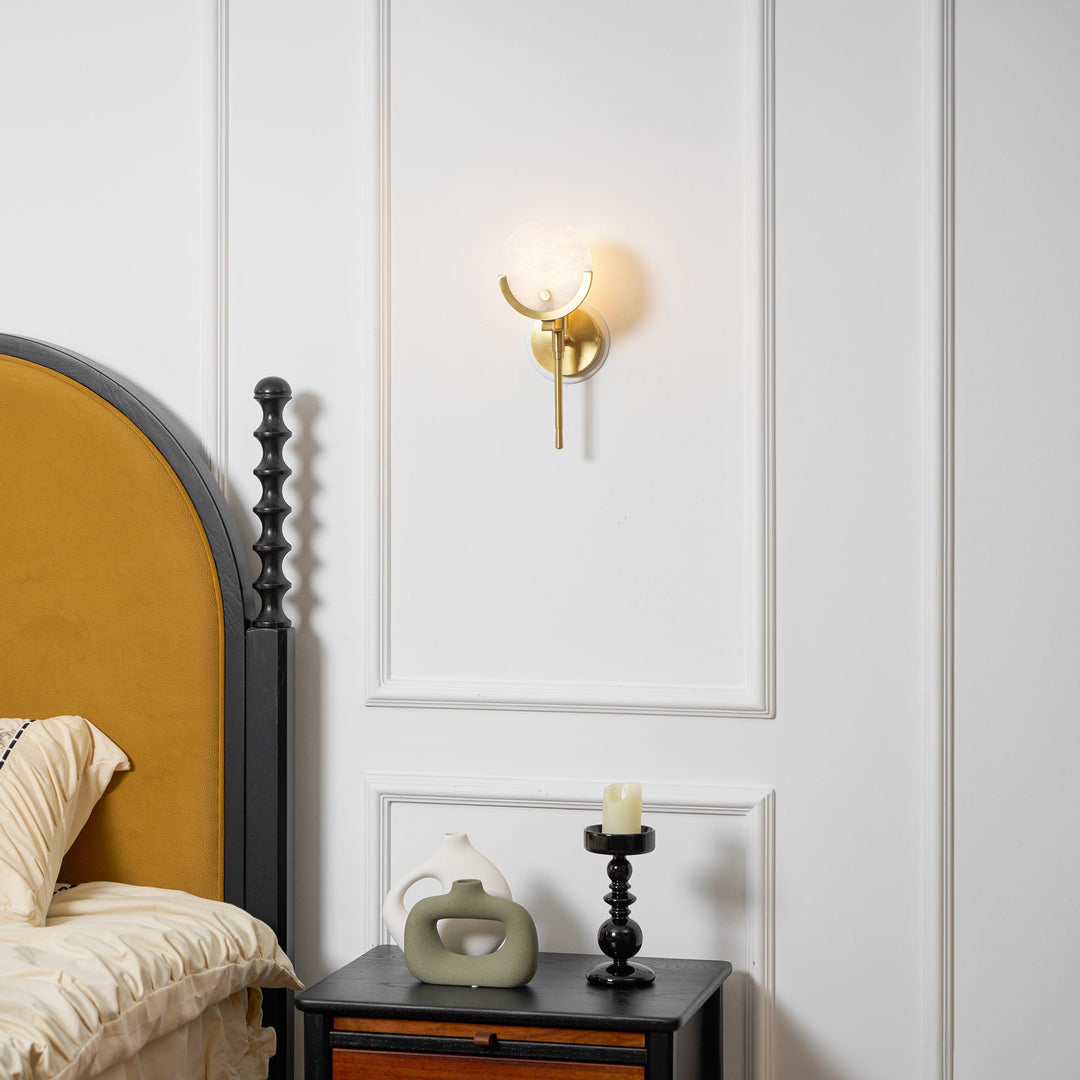Ljomuvyo Moderne Minimaliste Laiton Albâtre Applique Murale - Neutralighting