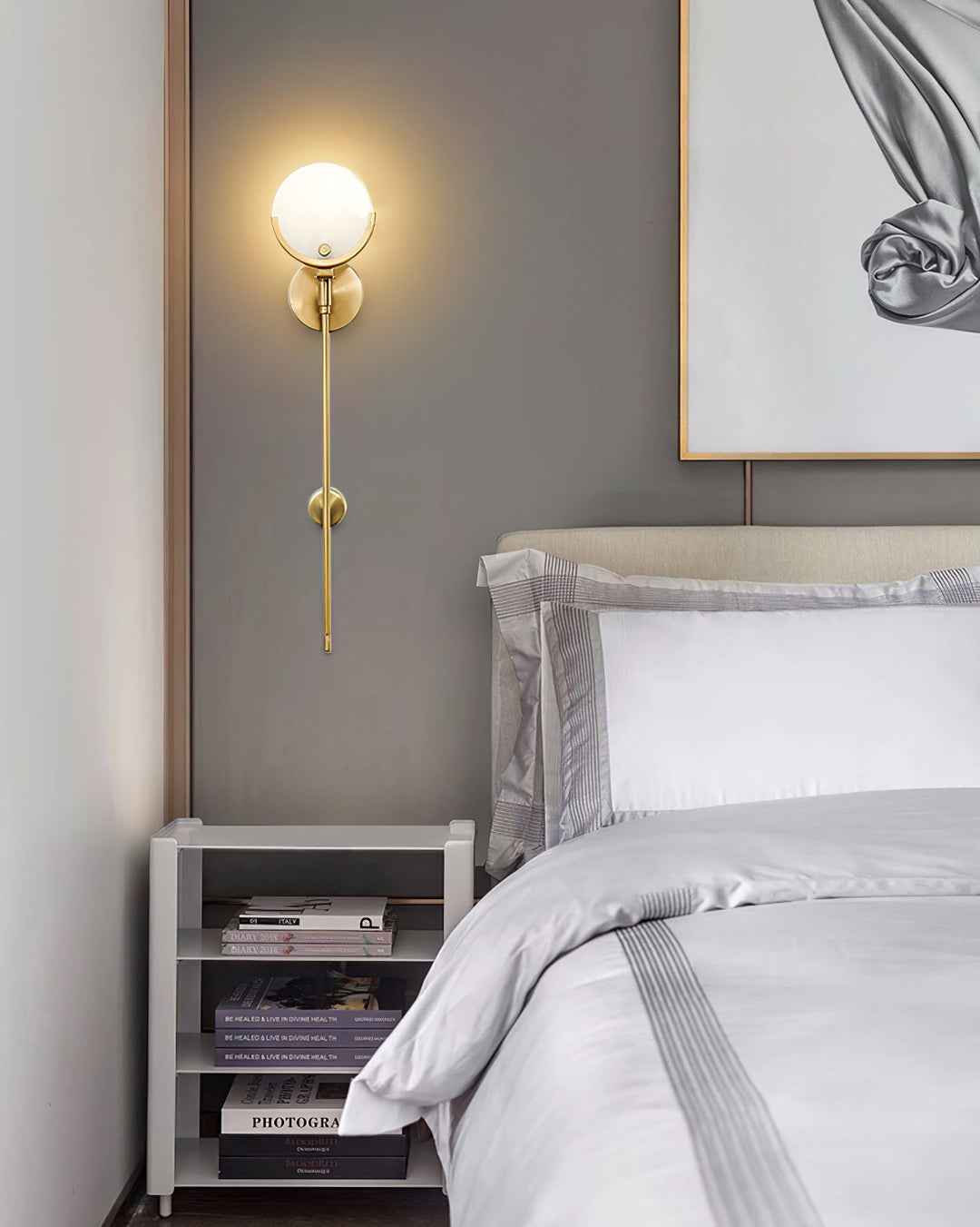 Ljomuvyo Moderne Minimaliste Laiton Albâtre Applique Murale - Neutralighting