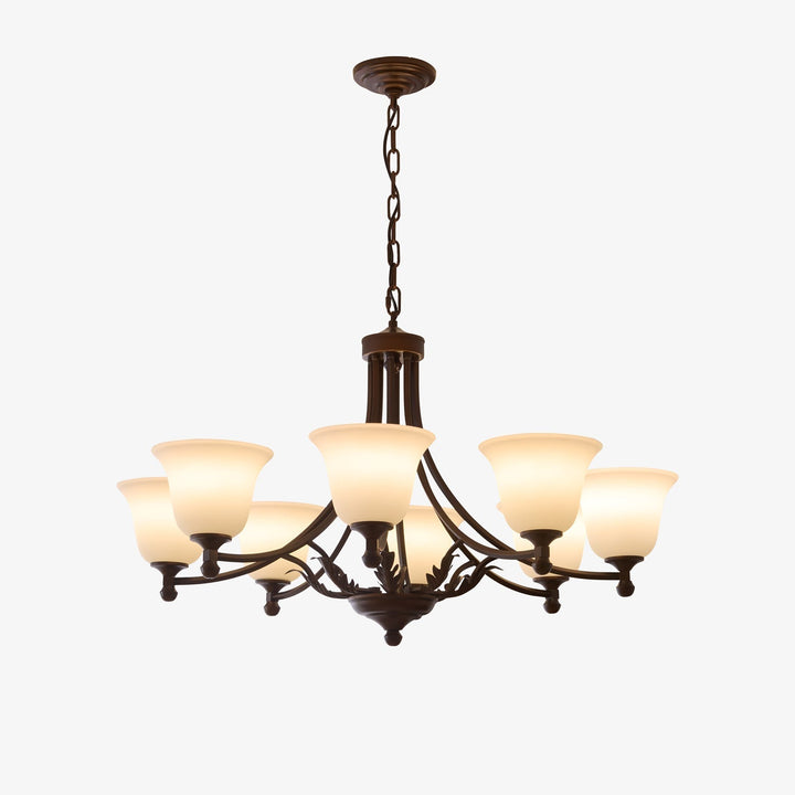 Elorira Chandelier Verre Élégance Traditionnelle Fleur - Neutralighting