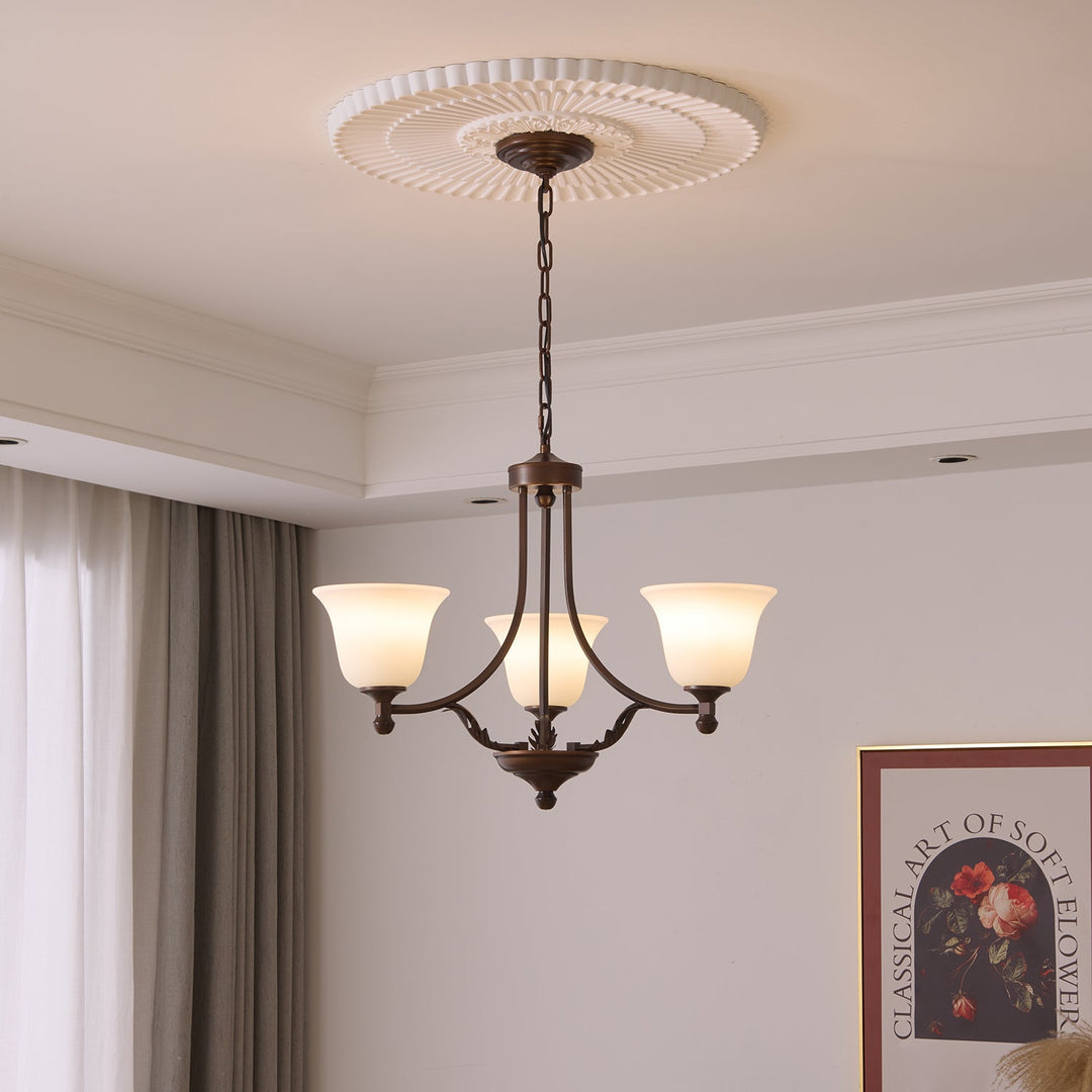 Elorira Chandelier Verre Élégance Traditionnelle Fleur - Neutralighting