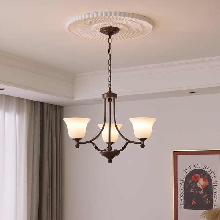 Elorira Chandelier Verre Élégance Traditionnelle Fleur - Neutralighting