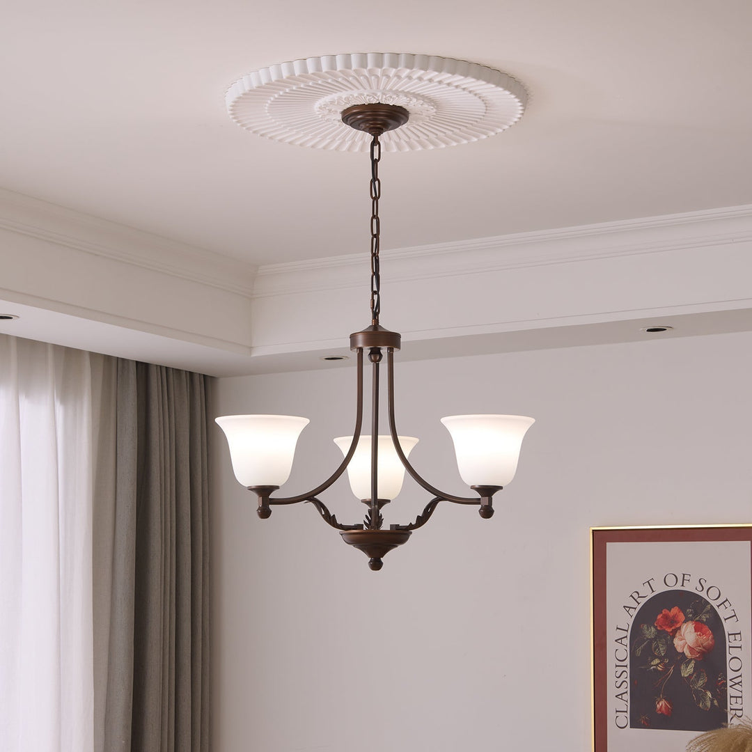 Elorira Chandelier Verre Élégance Traditionnelle Fleur - Neutralighting