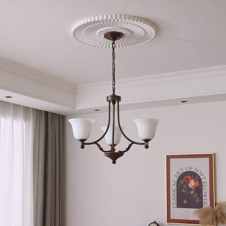 Elorira Chandelier Verre Élégance Traditionnelle Fleur - Neutralighting