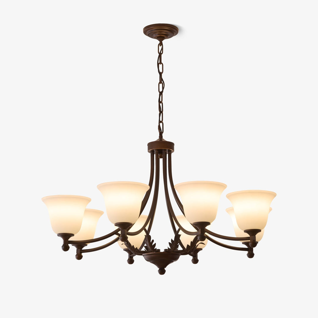 Elorira Chandelier Verre Élégance Traditionnelle Fleur - Neutralighting