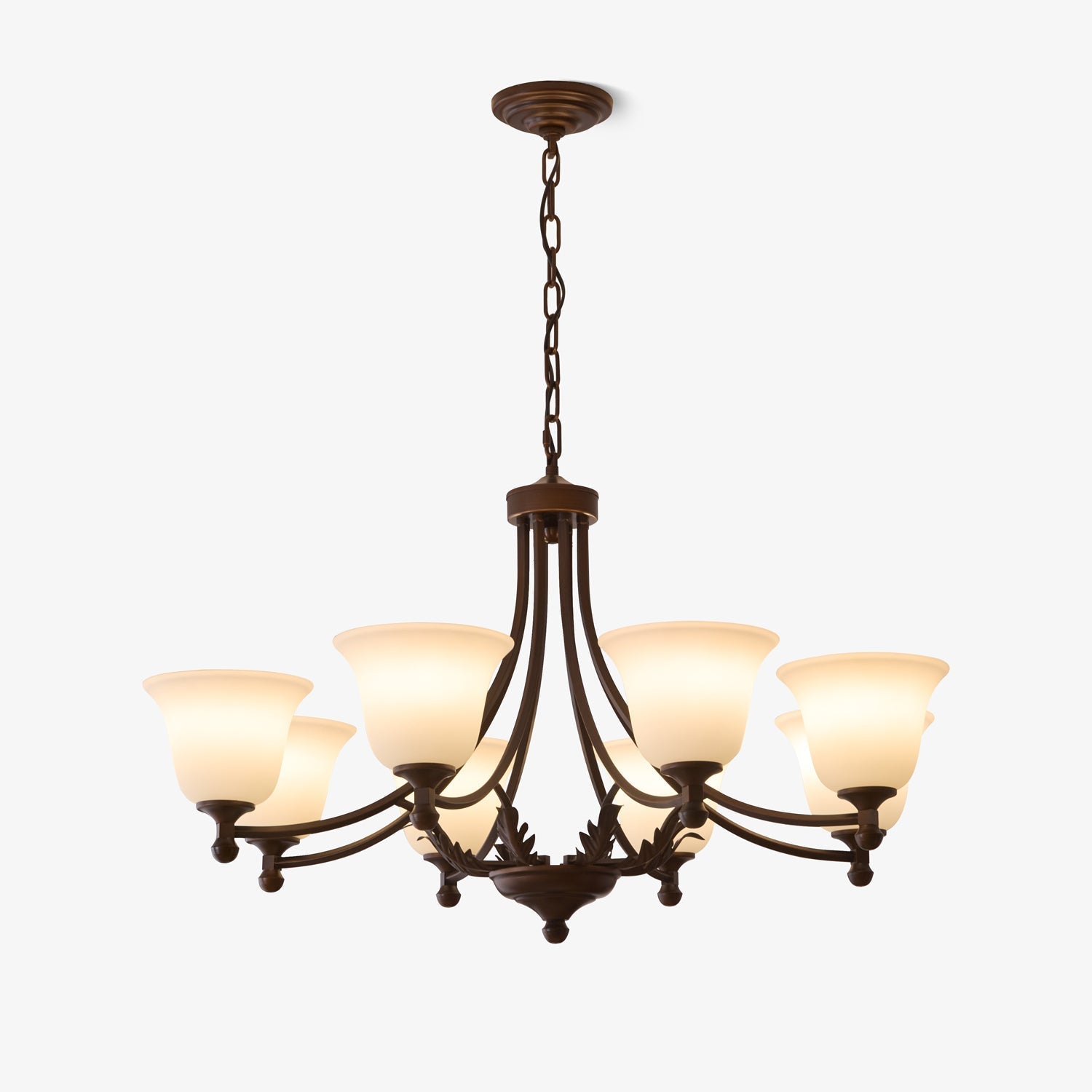 Elorira Chandelier Verre Élégance Traditionnelle Fleur - Neutralighting
