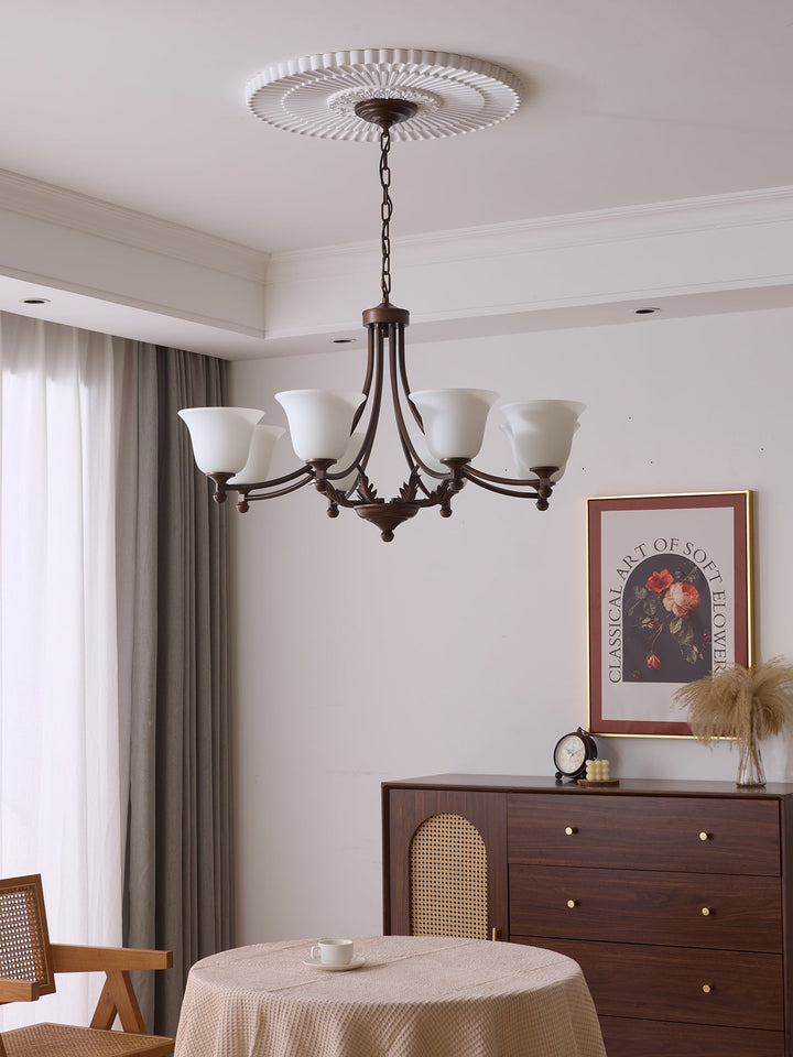 Elorira Chandelier Verre Élégance Traditionnelle Fleur - Neutralighting