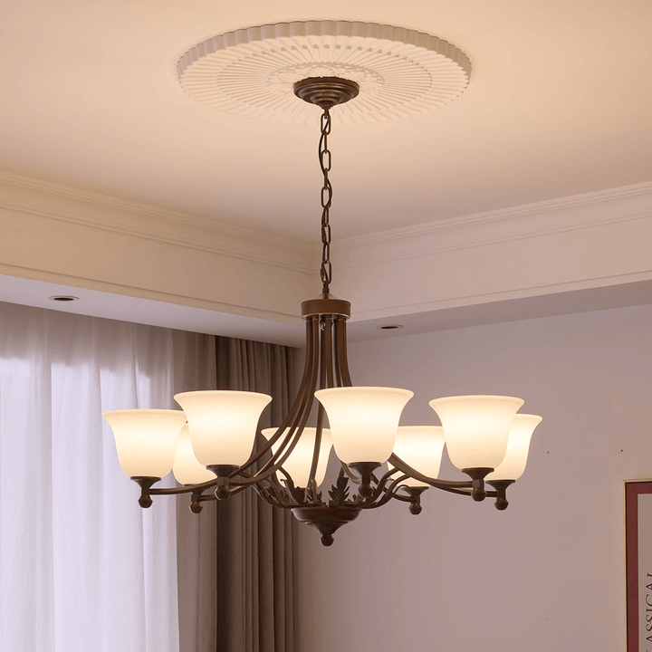 Elorira Chandelier Verre Élégance Traditionnelle Fleur - Neutralighting