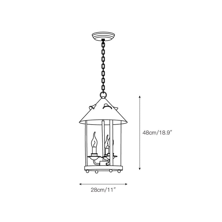 Tinduvyh Ancien Industriel Métal Verre Lanterne Suspension - Neutralighting