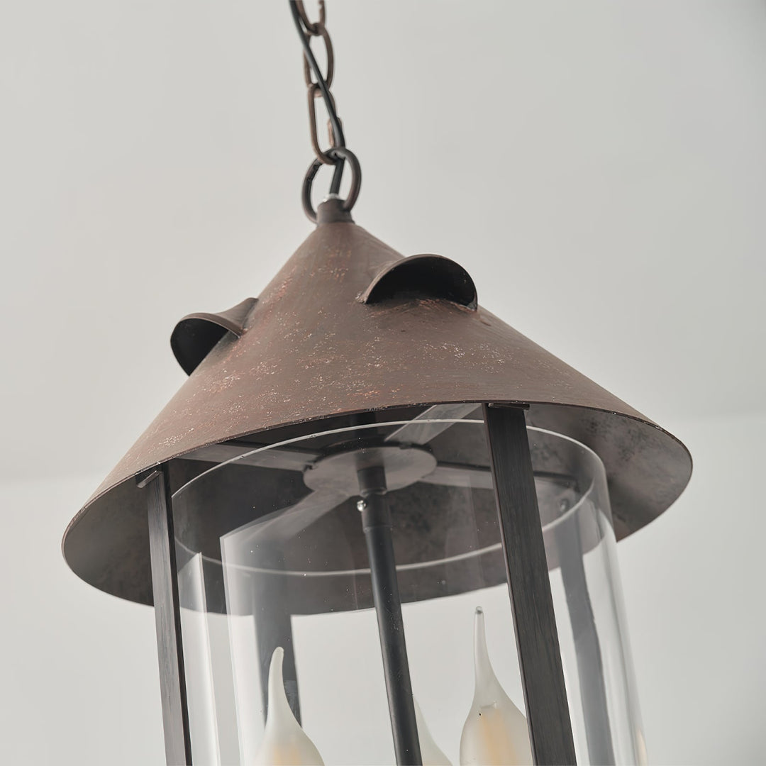 Tinduvyh Ancien Industriel Métal Verre Lanterne Suspension - Neutralighting