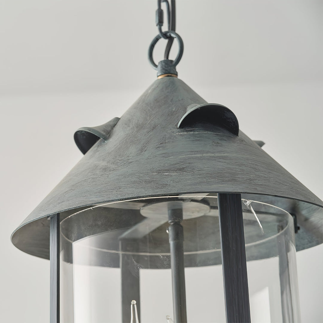 Tinduvyh Ancien Industriel Métal Verre Lanterne Suspension - Neutralighting