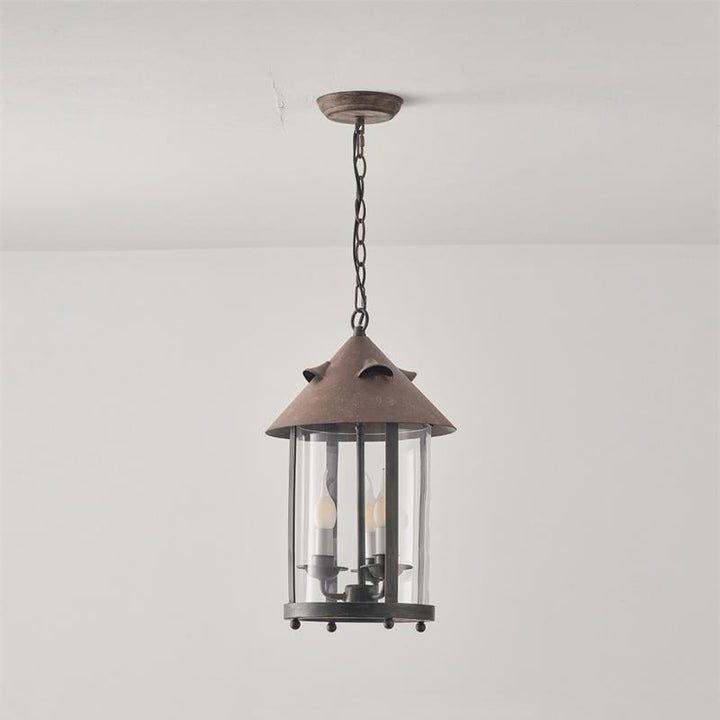 Tinduvyh Ancien Industriel Métal Verre Lanterne Suspension - Neutralighting