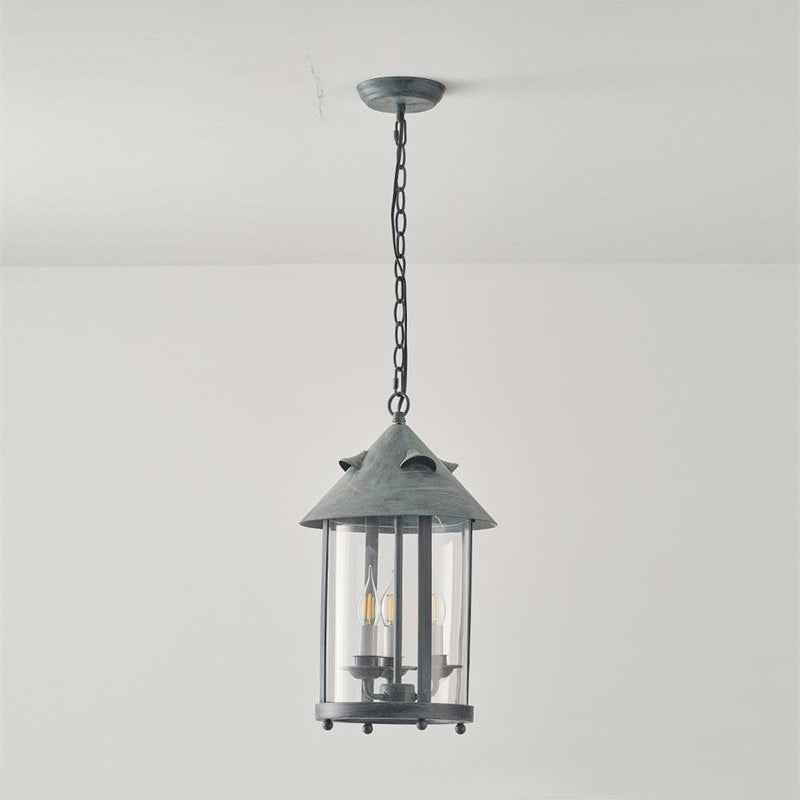 Tinduvyh Ancien Industriel Métal Verre Lanterne Suspension - Neutralighting
