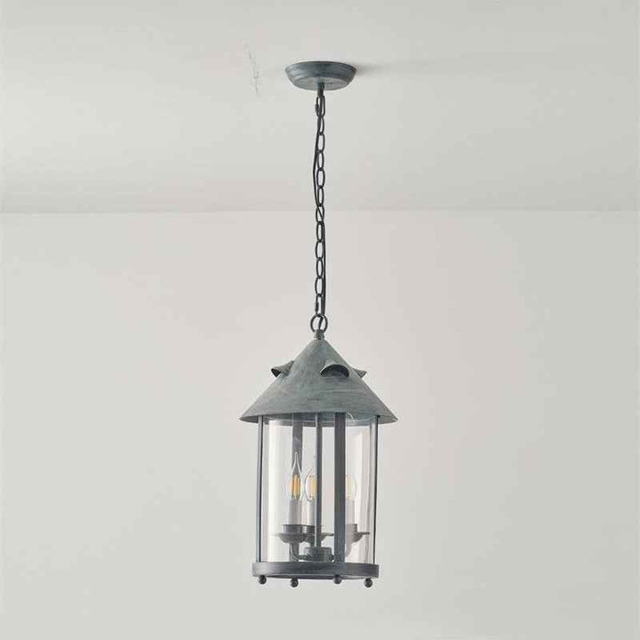 Tinduvyh Ancien Industriel Métal Verre Lanterne Suspension - Neutralighting