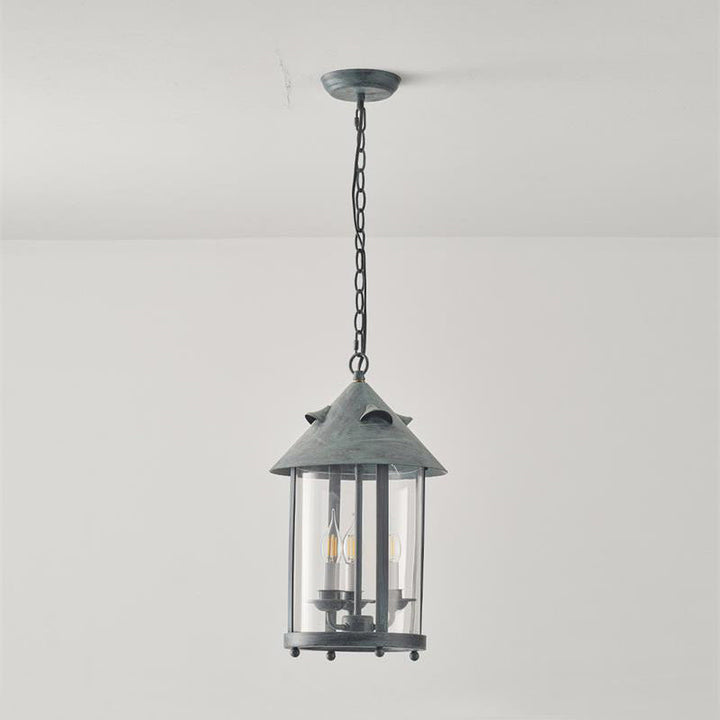 Tinduvyh Ancien Industriel Métal Verre Lanterne Suspension - Neutralighting