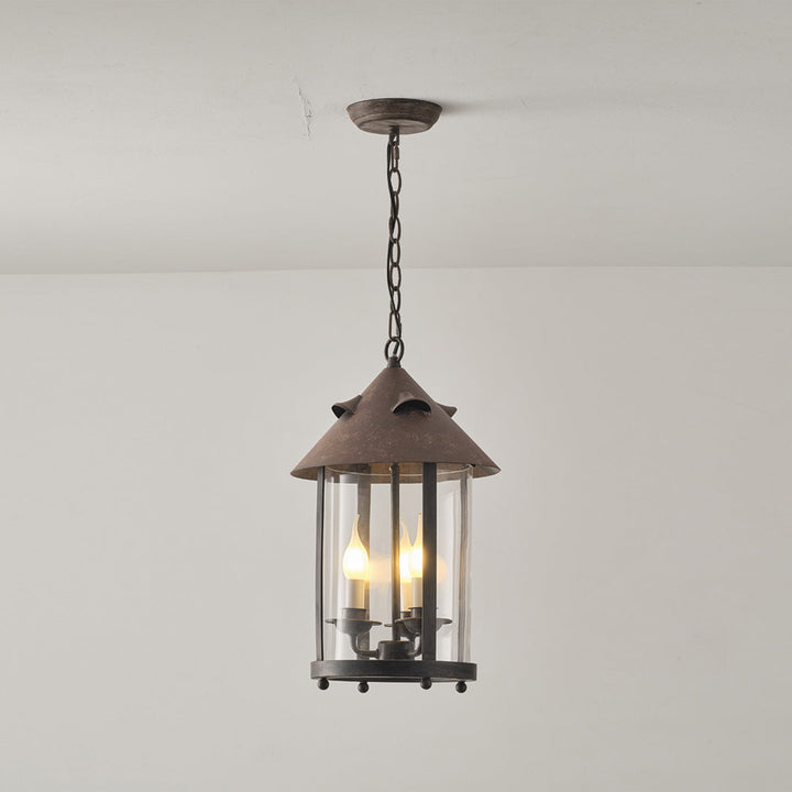 Tinduvyh Ancien Industriel Métal Verre Lanterne Suspension - Neutralighting