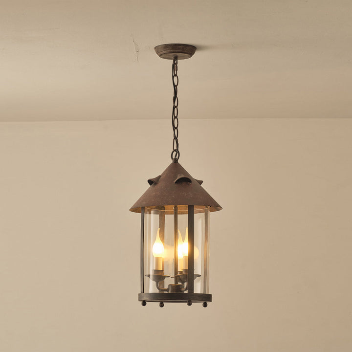 Tinduvyh Ancien Industriel Métal Verre Lanterne Suspension - Neutralighting