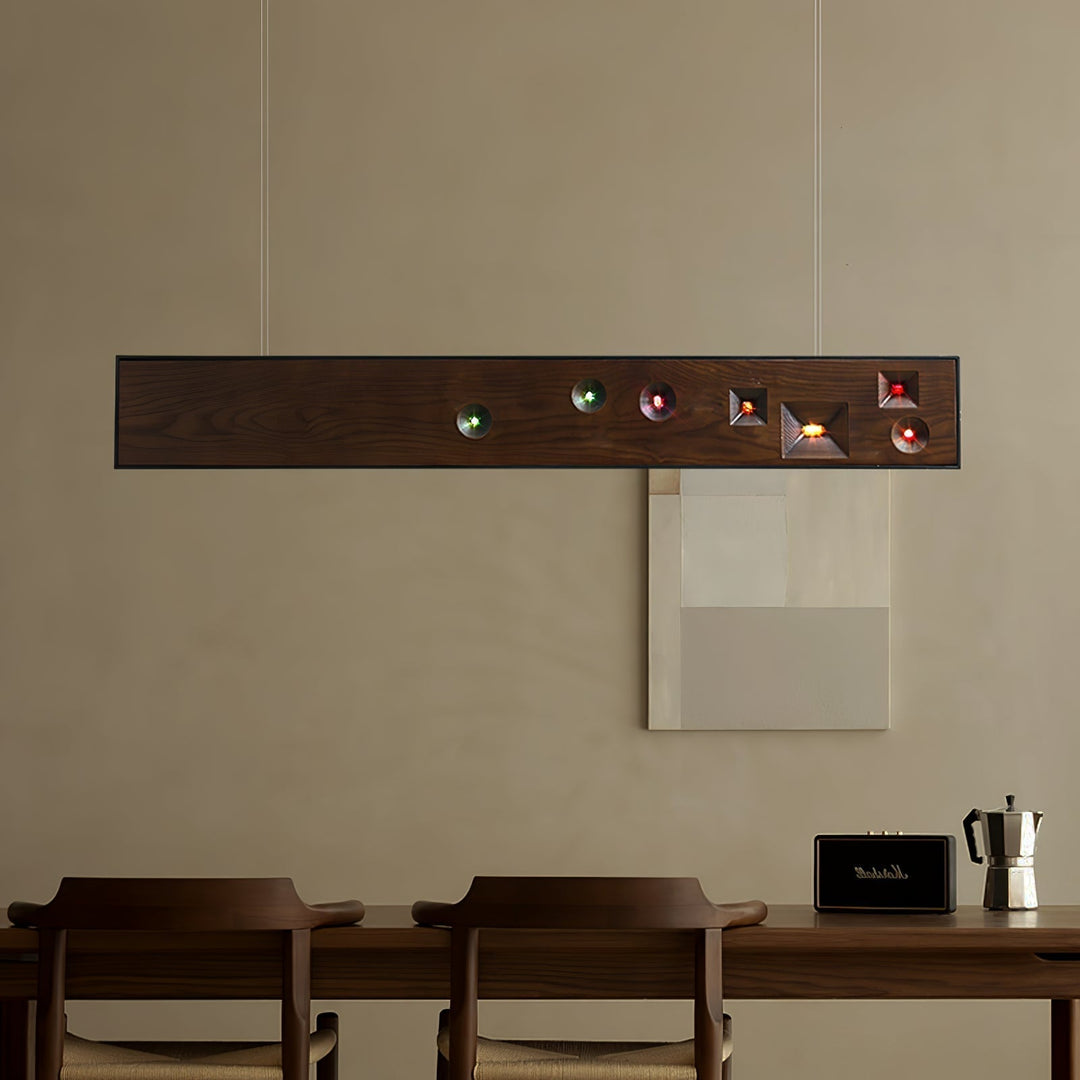 Lustra Suspension Bois Pierre Précieuse Linéaire LED - Neutralighting