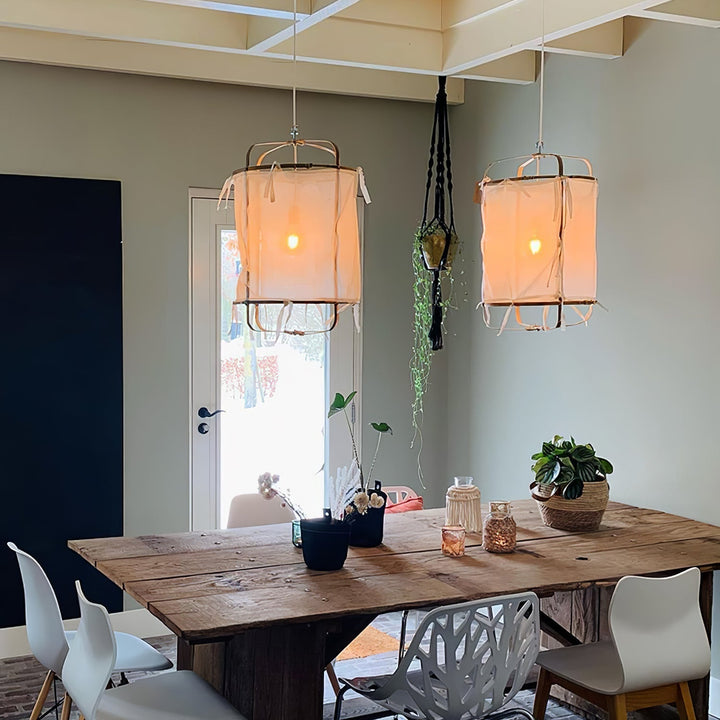 Lustra Lampe Pendante Abat-jour en Bambou pour Salon - Neutralighting