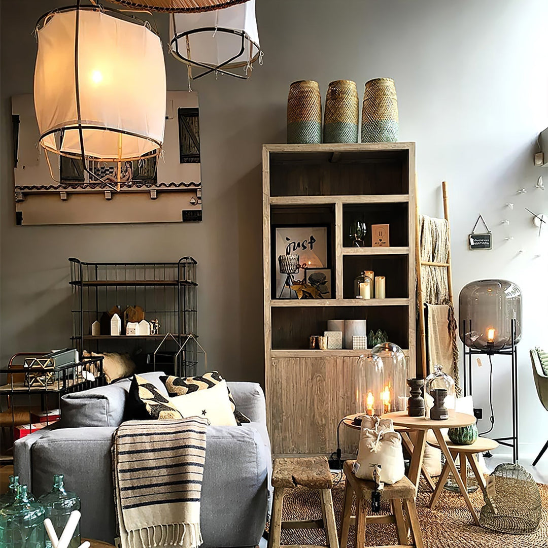 Lustra Lampe Pendante Abat-jour en Bambou pour Salon - Neutralighting