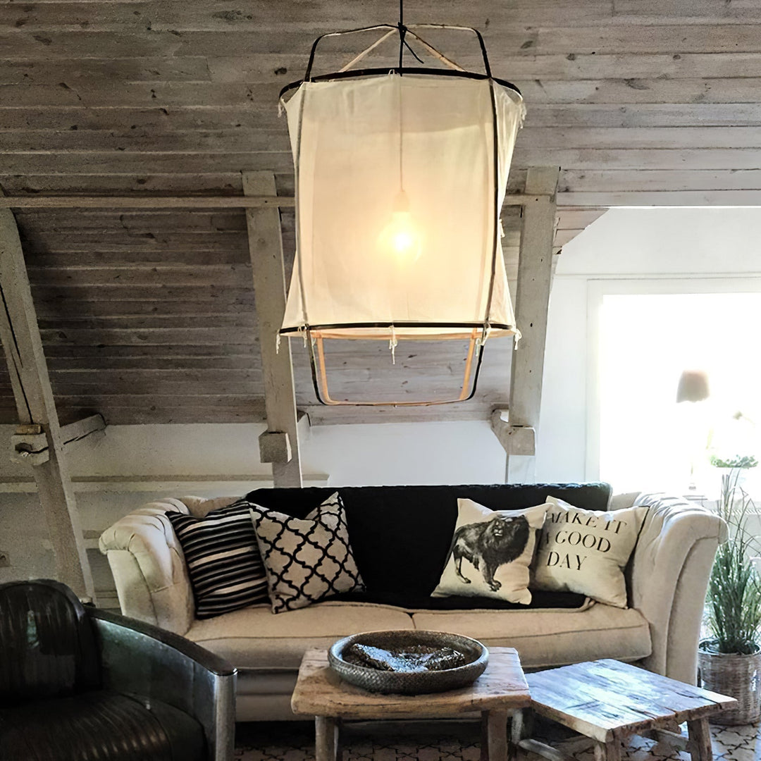 Lustra Lampe Pendante Abat-jour en Bambou pour Salon - Neutralighting