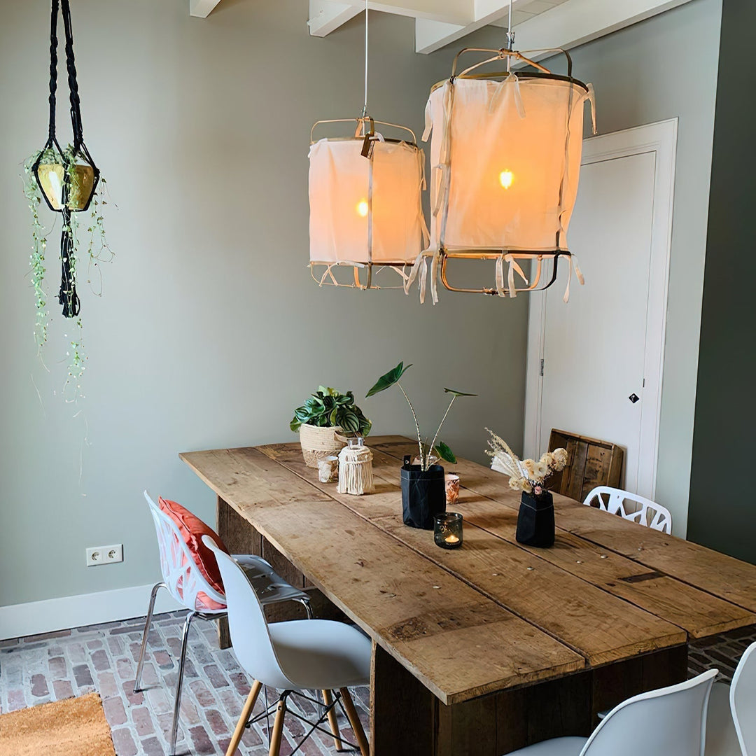 Lustra Lampe Pendante Abat-jour en Bambou pour Salon - Neutralighting