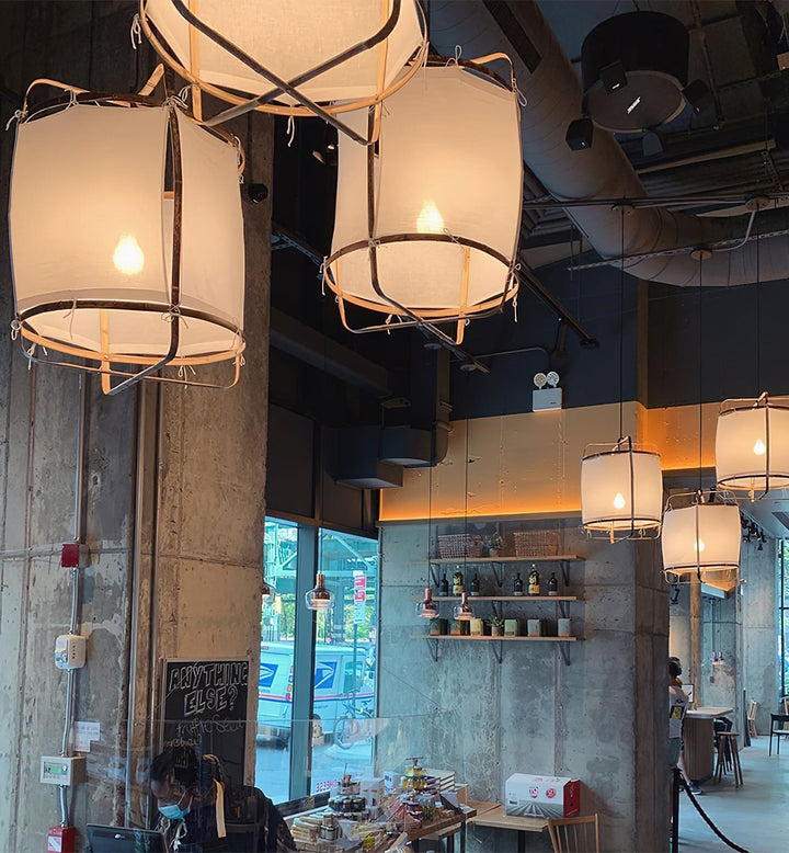 Lustra Lampe Pendante Abat-jour en Bambou pour Salon - Neutralighting