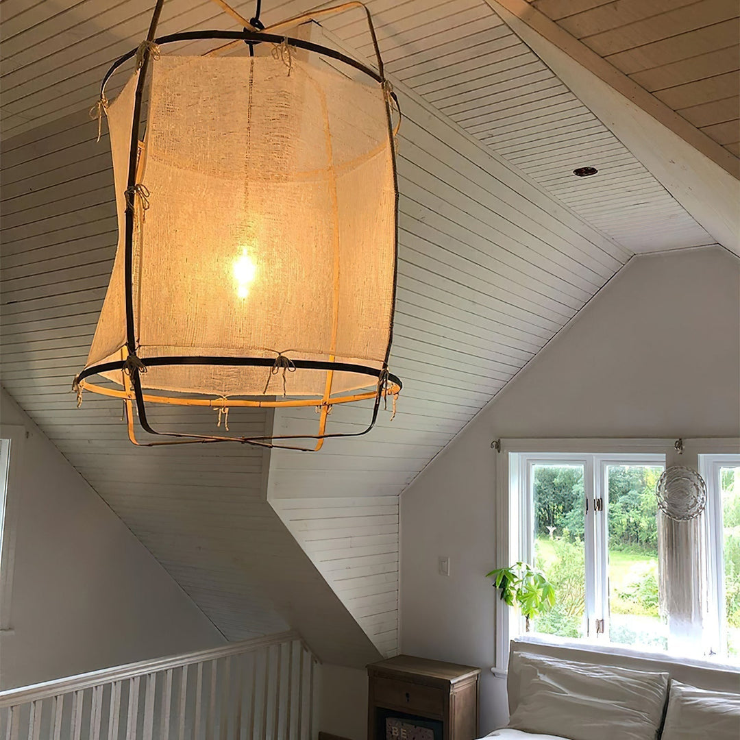 Lustra Lampe Pendante Abat-jour en Bambou pour Salon - Neutralighting