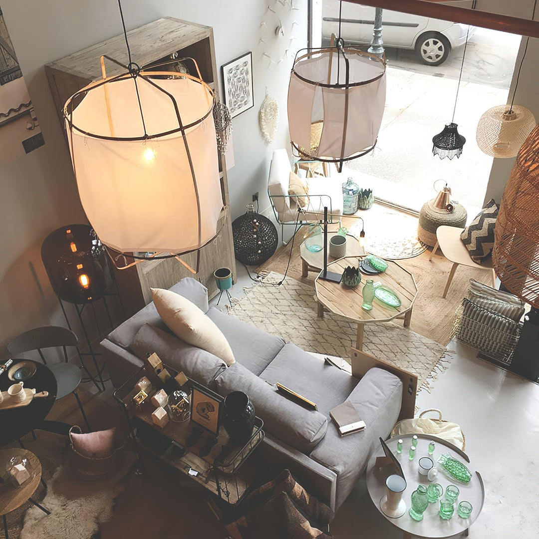 Lustra Lampe Pendante Abat-jour en Bambou pour Salon - Neutralighting
