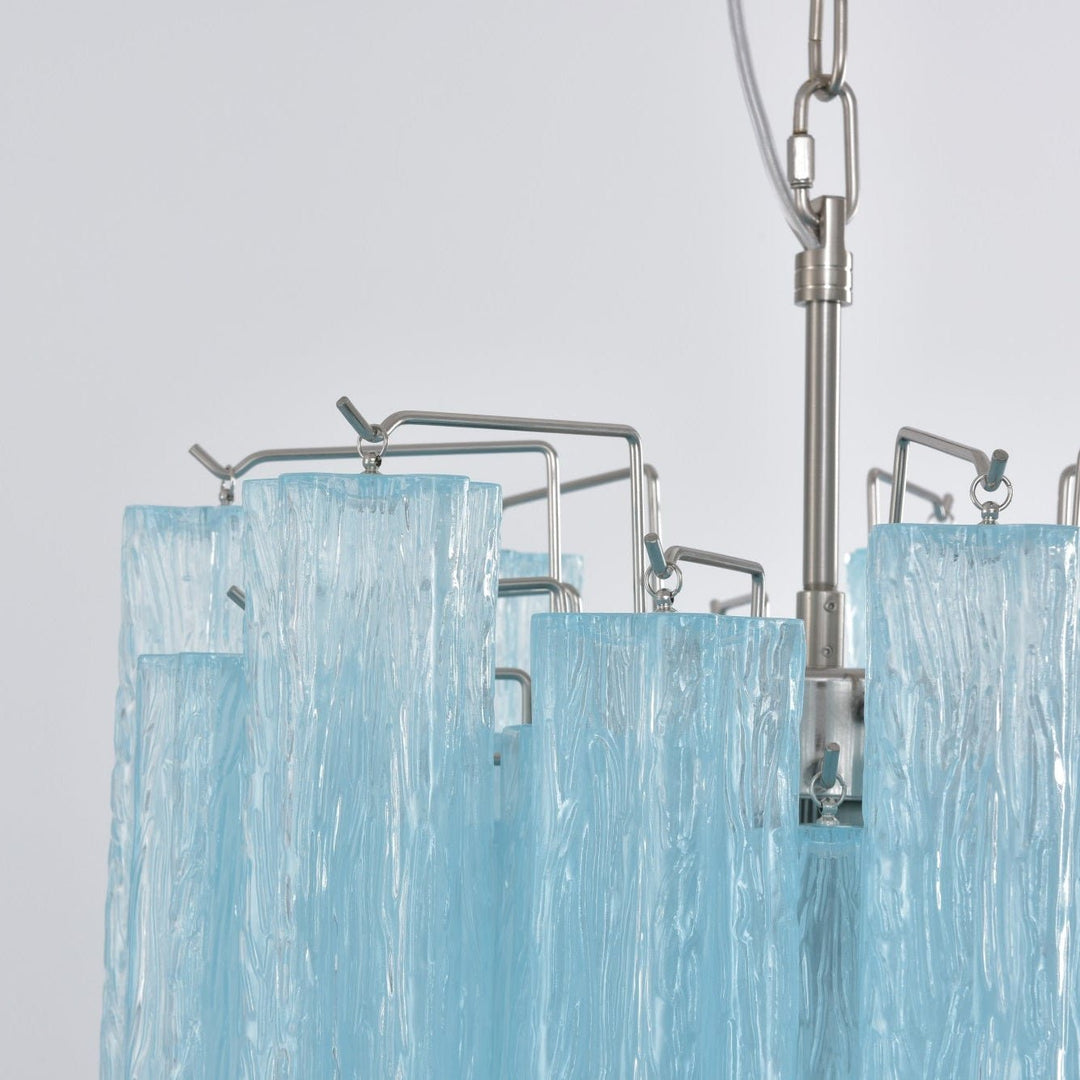 Aurora Chandelier Azzura En Verre De Murano Tubes Style Côtier - Neutralighting