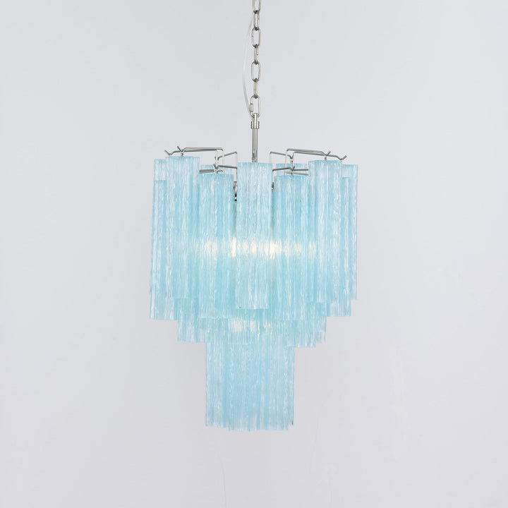 Aurora Chandelier Azzura En Verre De Murano Tubes Style Côtier - Neutralighting