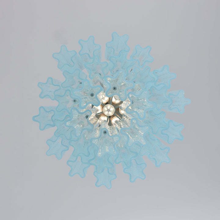 Aurora Chandelier Azzura En Verre De Murano Tubes Style Côtier - Neutralighting