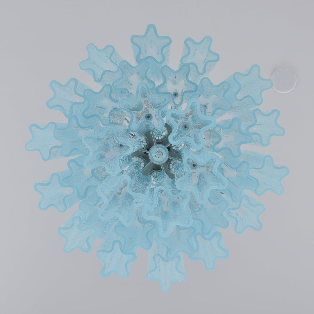 Aurora Chandelier Azzura En Verre De Murano Tubes Style Côtier - Neutralighting