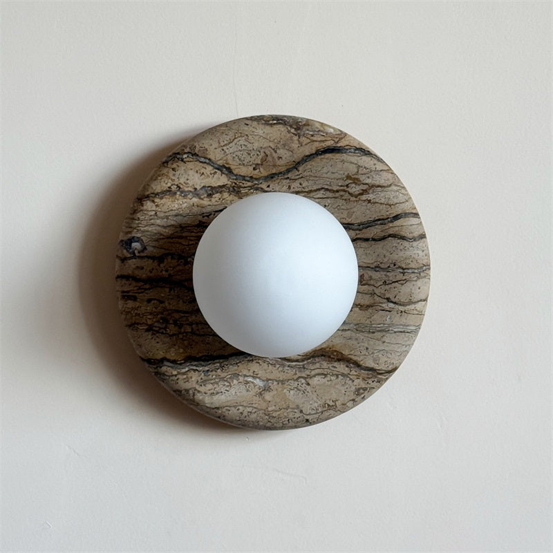 Alsorarae Applique Murale Moderne Minimaliste en Verre et Marbre Beige - Neutralighting