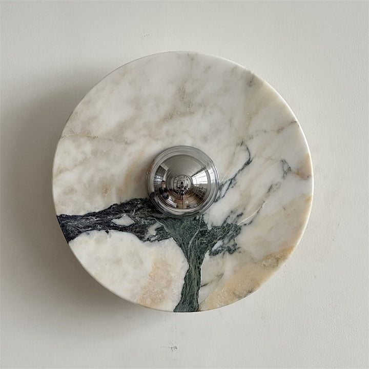 Zeno Applique Murale Ronde en Chrome, Marbre et Métal Style Minimaliste Moderne - Neutralighting