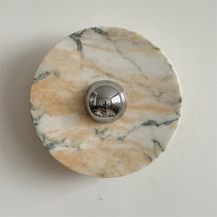 Zeno Applique Murale Ronde en Chrome, Marbre et Métal Style Minimaliste Moderne - Neutralighting