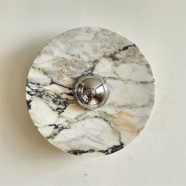 Zeno Applique Murale Ronde en Chrome, Marbre et Métal Style Minimaliste Moderne - Neutralighting