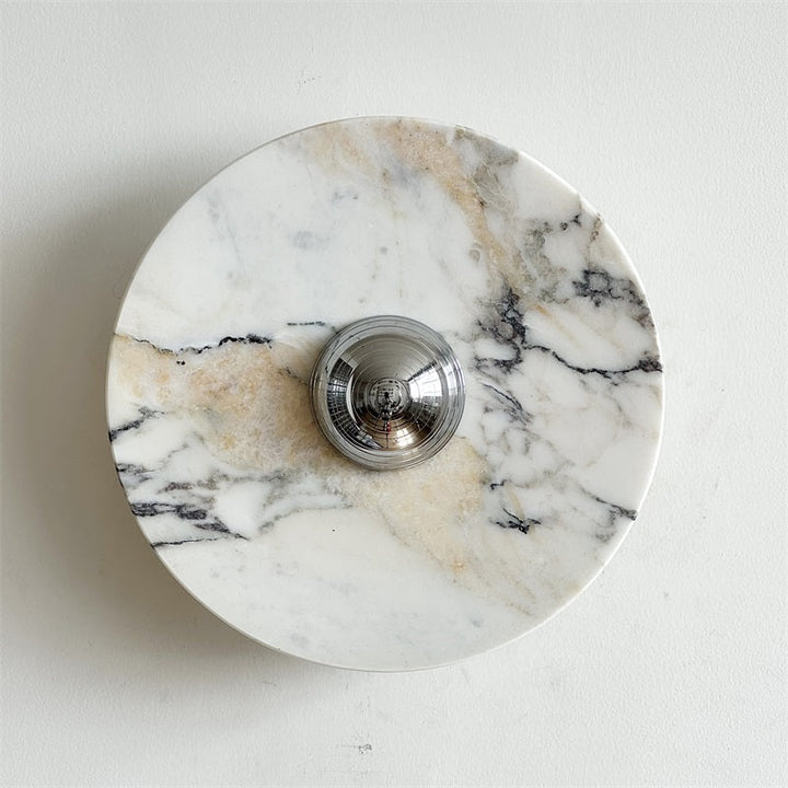 Zeno Applique Murale Ronde en Chrome, Marbre et Métal Style Minimaliste Moderne - Neutralighting