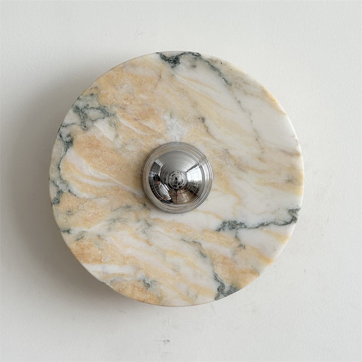 Zeno Applique Murale Ronde en Chrome, Marbre et Métal Style Minimaliste Moderne - Neutralighting