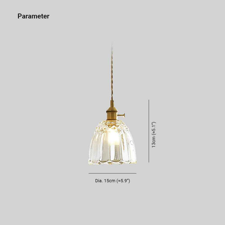 Nerithce Suspension Luxueuse en Laiton et Verre