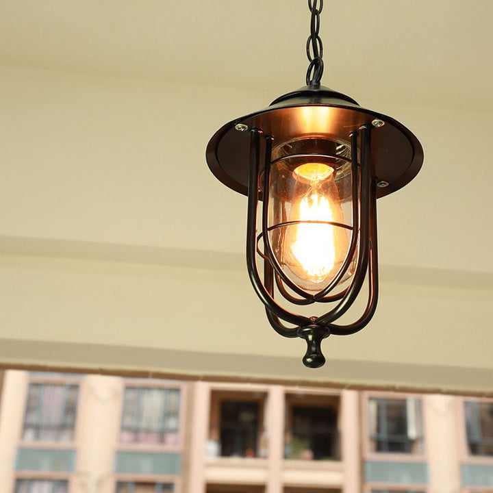 Silva Suspension Extérieure Lanterne Vintage, Métal/Verre, Noir/Bronze, Jardin - Neutralighting