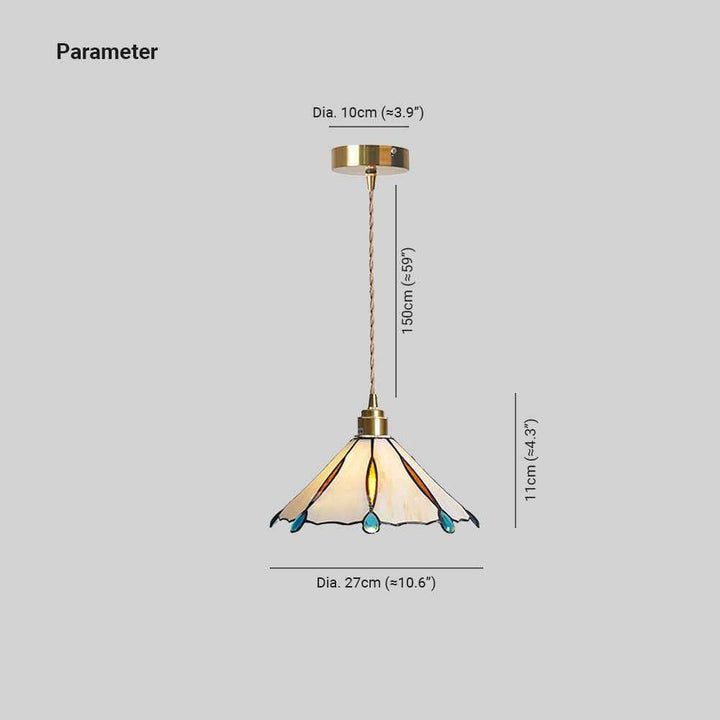 Tiffany Vintage Suspension Métal/Verre Chambre/Salon/Entrée - Neutralighting