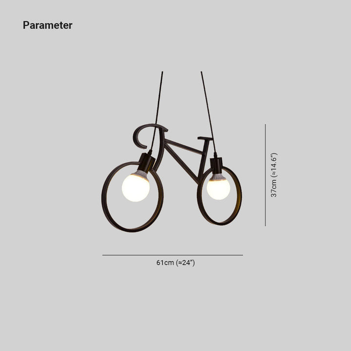 Mira Moderne Créatif Forme De Bicyclette LED Suspension Métal Salon - Neutralighting
