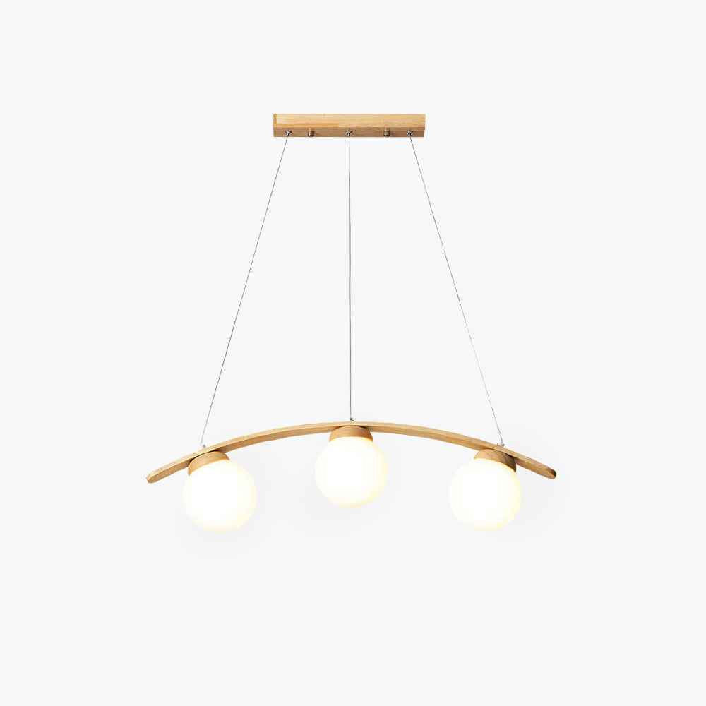 Valentina LED Suspension Bois Verre Blanc Salon/Chambre À Coucher - Neutralighting