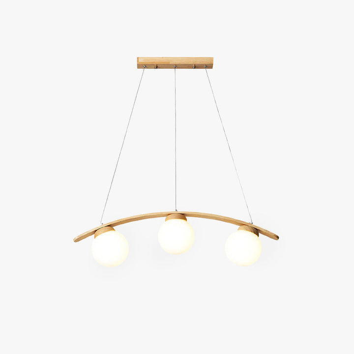 Valentina LED Suspension Bois Verre Blanc Salon/Chambre À Coucher - Neutralighting