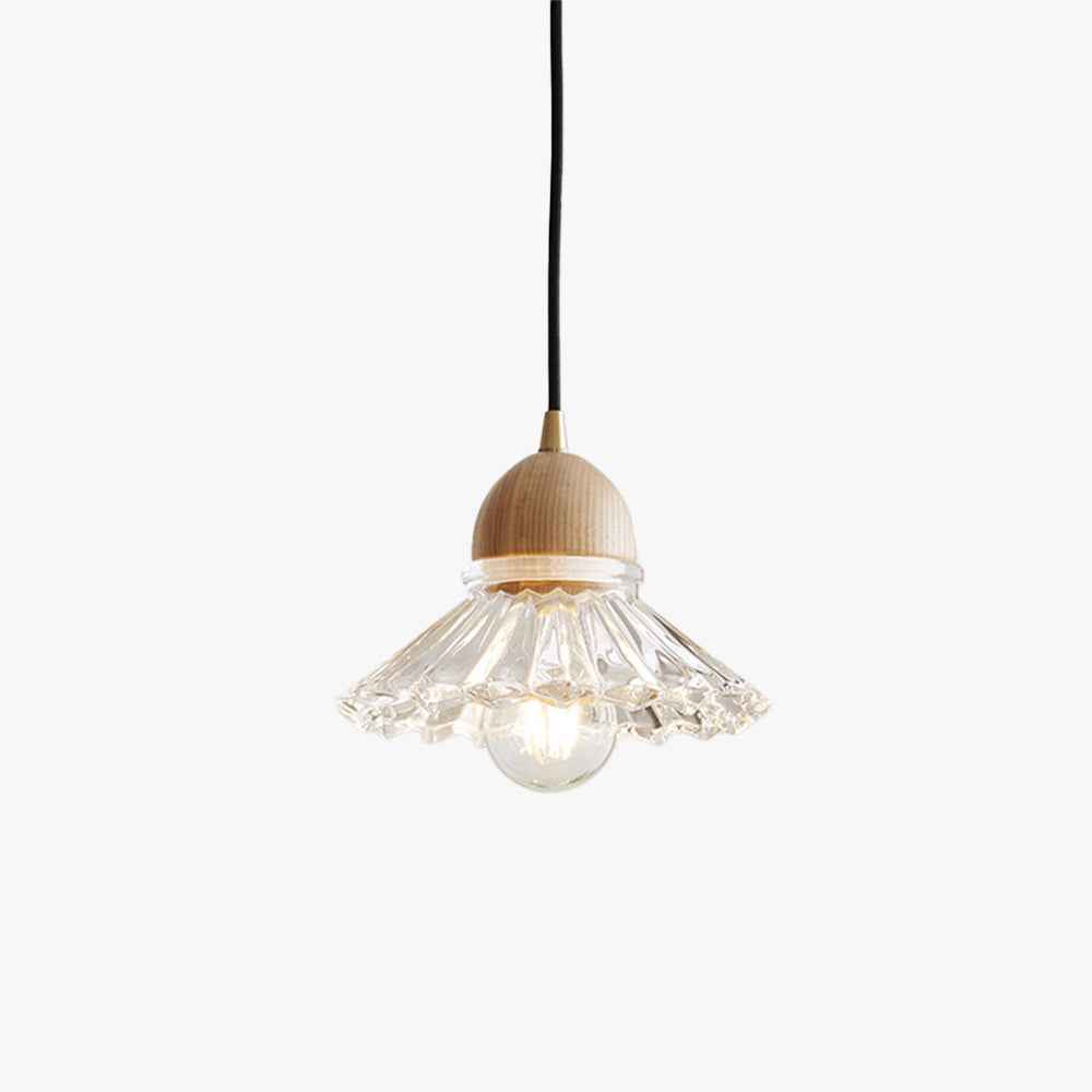 Valentina Rétro LED Suspension Bois Verre Salon/Chambre À Coucher - Neutralighting